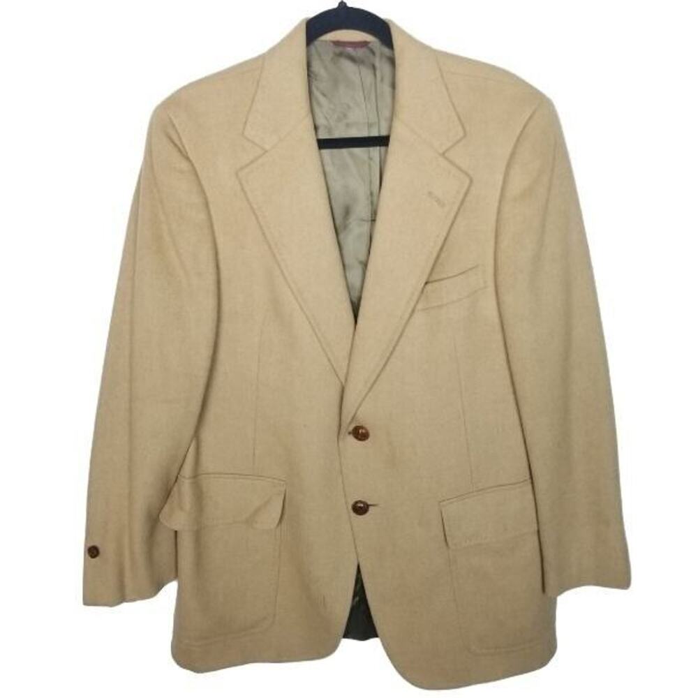 Vintage Hart Schaffner & Marx Mens Camel Hair Blazer Sport Coat Sz 42R Designer